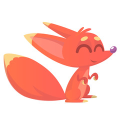  Cute cartoon  fox character. Vector illustration