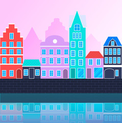 Vector flat urban landscape