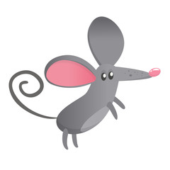 Cute cartoon mouse. Vector iilustration isolated