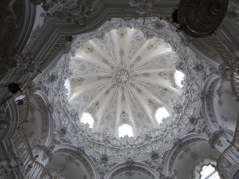 Baroque cupola in Asuncion church, Priego de Cordoba, Andalusia, Spain