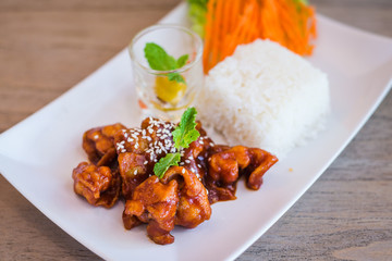 Korean spicy fried chicken