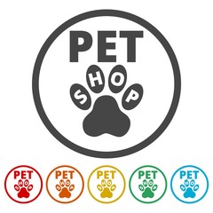 Naklejka premium Pet store or shop icons set - Illustration 