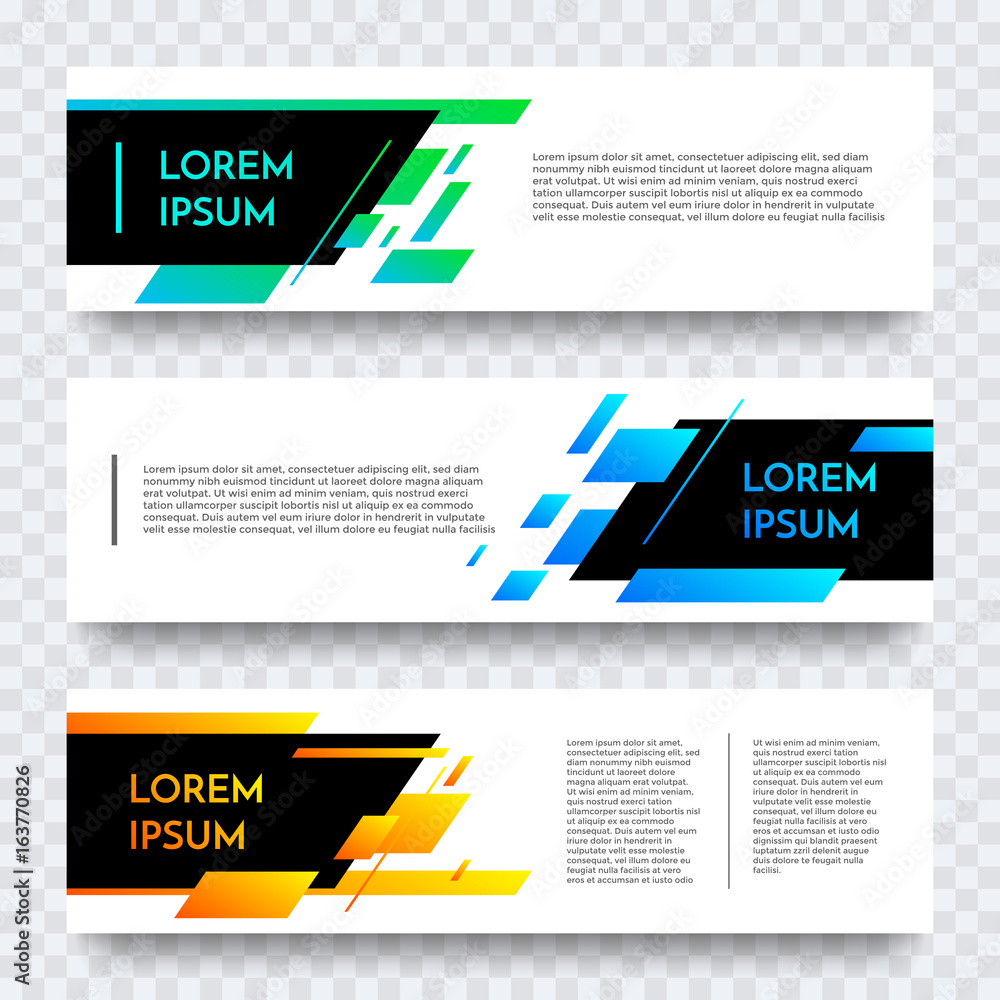Aufkleber Web banner vector template of color abstract modern background