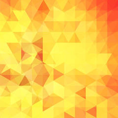 Geometric pattern, triangles vector background in yellow, orange tones. Illustration pattern