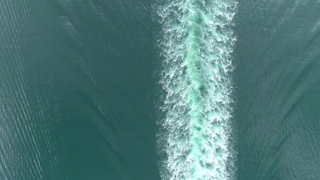 ships wake on ocean