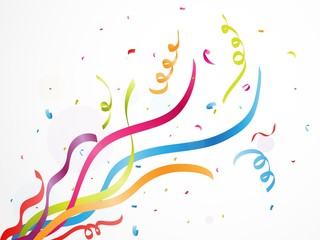 Colorful party confetti on white background