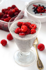chia seed pudding with fresh berries