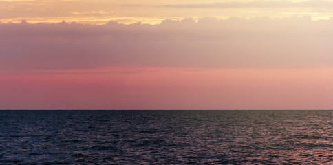 beautiful sea with sunrise light