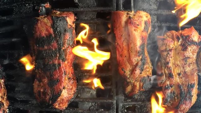 steaks on the grill