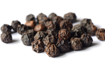 Close-up of black peppercorns