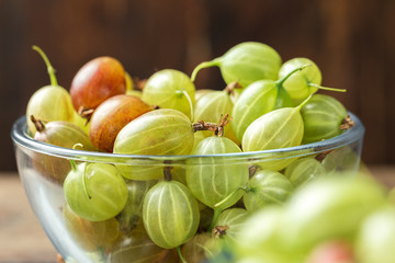 Ripe gooseberry in a plate