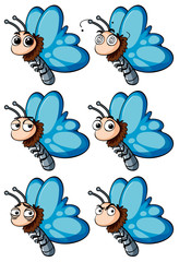 Butterfly with different facial emotions