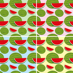 Seamless background template with fresh watermelons