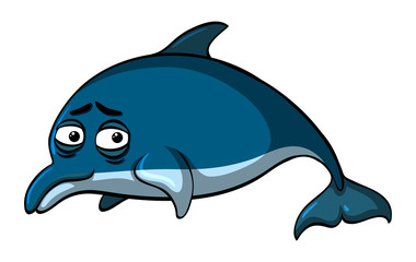 Blue dolphin with sad face