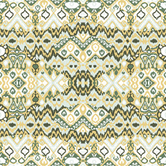Ethnic bohemian arabesque pattern. Zigzag geometric retro abstract print. Tribal boho background vector illustration