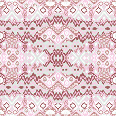 Ethnic bohemian arabesque pattern. Zigzag geometric retro abstract print. Tribal boho background vector illustration