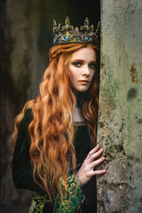 Ginger queen near the castle