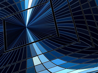 Fractal tech tunnel - abstract digitally generated image