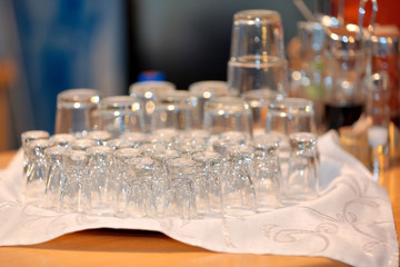 restaurant catering set of vodka glasses