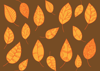 Leafs pattern in  doodle style