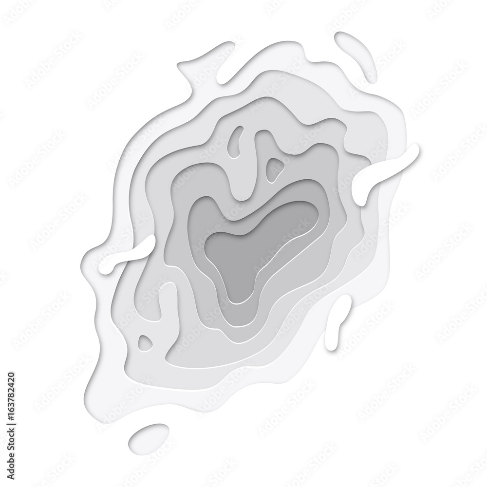 Poster paper cut topography layers background of paper cut vector art texture website template