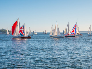 Incredible yacht show. Olympic Sculpture Park, Seattle, Washington