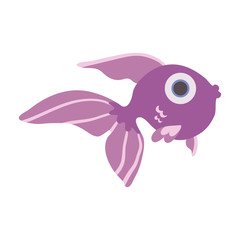 Cute sea fish. Vector illustration, isolated on white background.