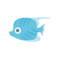 Cute sea fish. Vector illustration, isolated on white background.