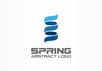 Abstract logo for business company. Corporate identity design element. Dna spring, development, tape rotation logotype idea. Integrated ribbon, connect, growth concept. Colorful Vector icon