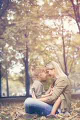 Mother and daughter having free time.