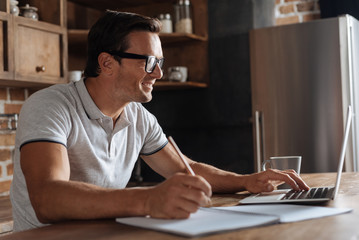 Diligent motivated guy developing new project