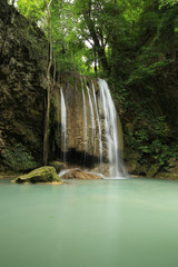 Fototapeta na wymiar Level 3 of Erawan Waterfall in Kanchanaburi, Thailand