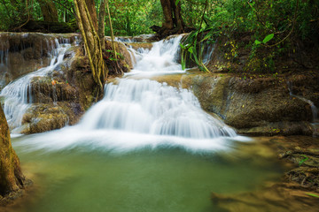 Level 7 of Huay Mae Kamin waterfall in Khuean Srinagarindra National Park, Kanchanaburi, Thailand