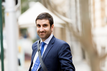 Fototapeta premium Portrait of handsome businessman outdoor