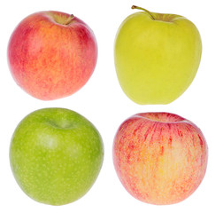 four apple isolated on white
