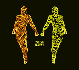 Leadership concept. Jumping man. Emblem for sport championship. Vector illustration.