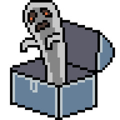 Obraz premium vector pixel art ghost box
