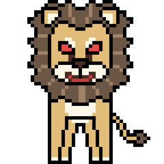 Fototapeta premium vector pixel art lion