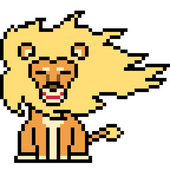 Obraz premium vector pixel art lion