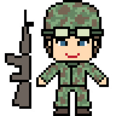 vector pixel art soldier