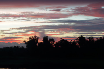 The sky and clouds before sunset.