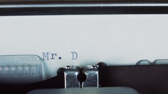 Mr Donald - Typed on a old vintage typewriter