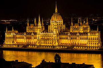 Fototapeta na wymiar Hungarian Parliament Building at night, Budapest