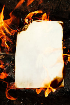 Background from an old burning paper