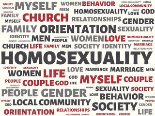 HOMOSEXUALITY - image with words associated with the topic HOMOSEXUALITY, word, image, illustration