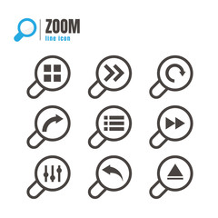 Different zoom icons set. Design elements on white background. logo. symbol