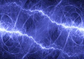 Blue lightning background, plasma power