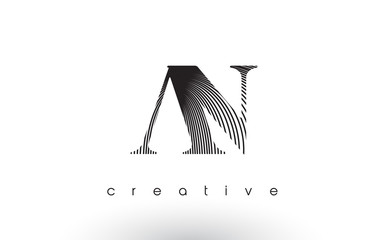 AN Logo Design With Multiple Lines and Black and White Colors.