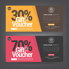 Vector illustration. Discount voucher template with clean and modern pattern