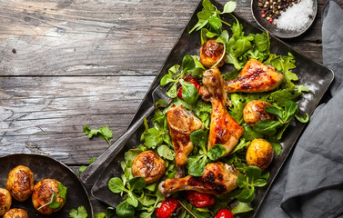 Spicy roasted chicken legs